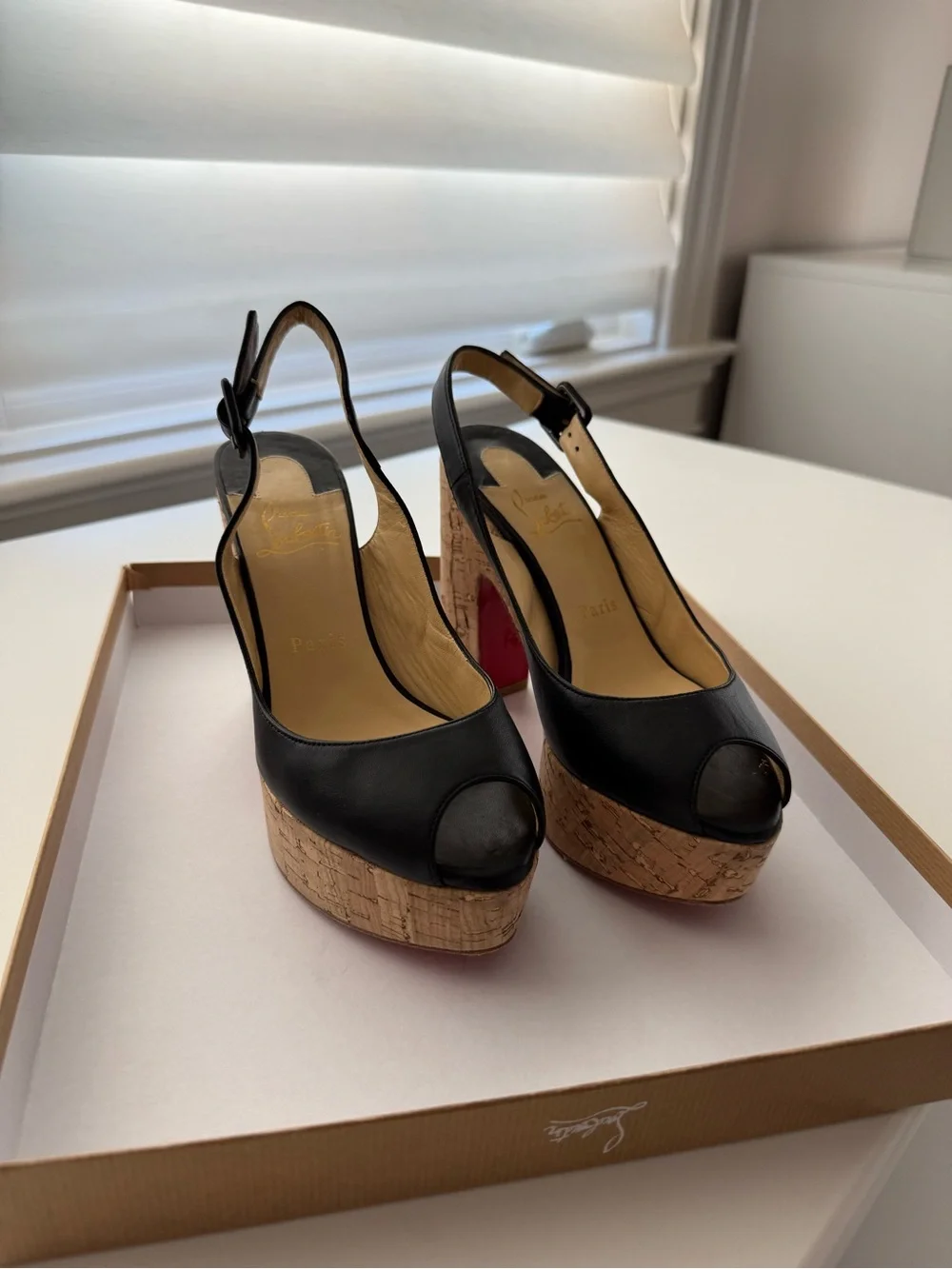 Christian Louboutin Black Leather Dona Anna Size 37